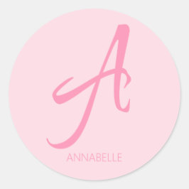 Adesivo Um Monograma - Rosa Personalizado