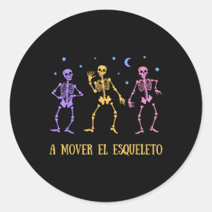 Adesivo Um Mover El Esqueleto Engraçado Halloween Espanhol