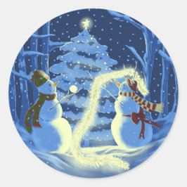 Adesivo Um Natal de Boneco de Neve