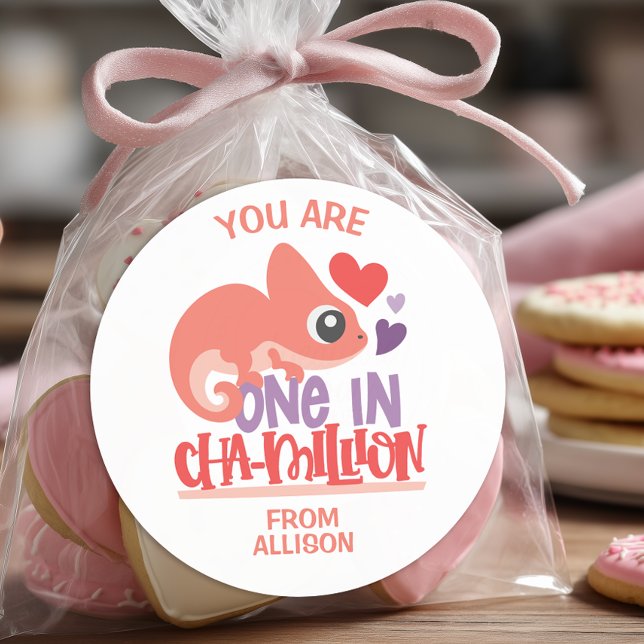 Adesivo Um no Dia de os namorados de Chameleon (Personalized Valentine's Day Sticker )