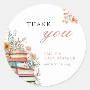 Adesivo Um Novo Capítulo Floral Baby Shower