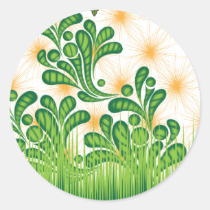 Adesivo Um padrão artístico verde e dourado representando 