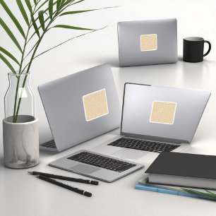 Adesivo um padrão laranja e branco sobre um fundo branco