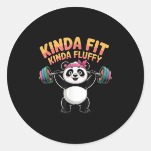 Adesivo Um Panda Meio em Forma e Fofinho na Academia, Trei