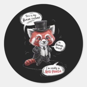 Adesivo Um panda vermelho giro