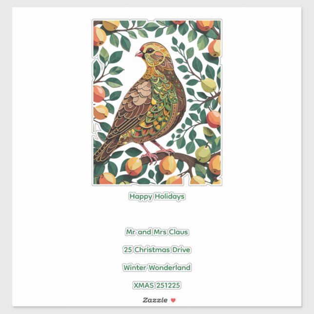 Adesivo Um Partucho Em Um Estilo De Estêncil De Recorte De (Folha)