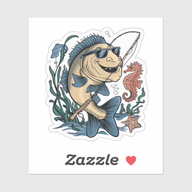 Adesivo um peixe sorridente (Folha)