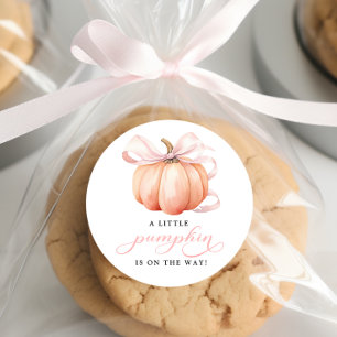 Adesivo Um Pequeno Abóbora no Caminho do Chá de fraldas Ro