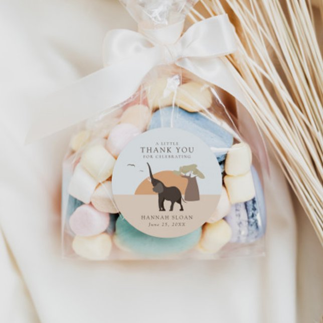 Adesivo Um Pequeno Amendoim | Safari Chá de fraldas do des (Criador carregado)