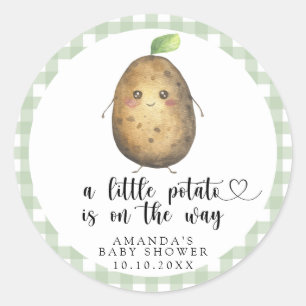 Adesivo Um pequeno batata está a caminho - Baby Shower