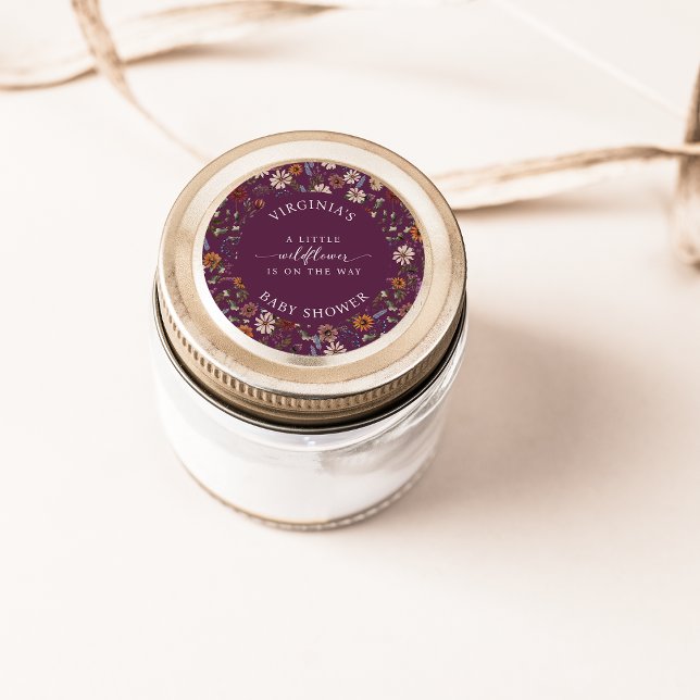 Adesivo Um Pequeno Bebê De Flor Selvagem (A Little Wildflower Baby Classic Round Sticker
)