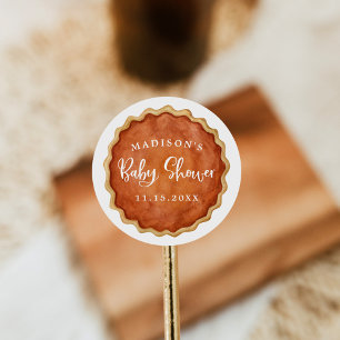 Adesivo Um Pequeno Bolo de Natal Festa de Bebê de Abóbora 