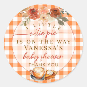 Adesivo Um Pequeno Bolo Floral de Abóbora de Outono Baby S