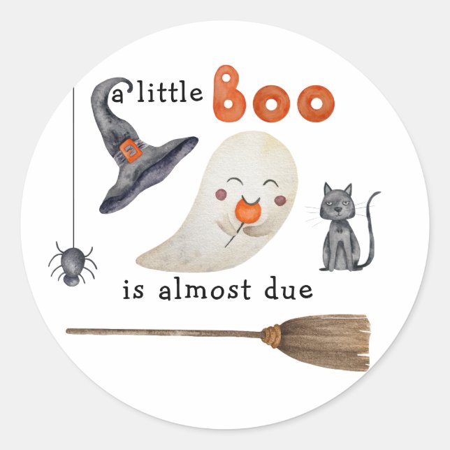 Adesivo Um pequeno Boo está prestes a ser Chá de fraldas (Frente)