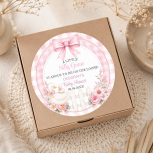 Adesivo Um Pequeno Chá de Bebê Cottagecore Rosa de Ganso B