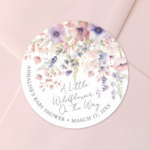 Adesivo Um Pequeno Chá de Bebê Floral de Flor Silvestre