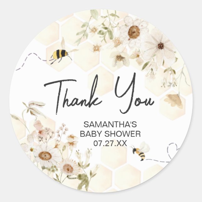 Adesivo Um Pequeno Chá de fraldas De Abelhas De Mel (Frente)