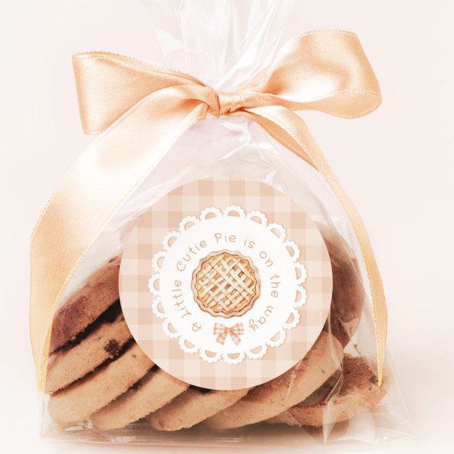 Adesivo Um pequeno chá de fraldas de Arco Pie Gingham (Criador carregado)