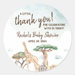 Adesivo Um Pequeno Chá de fraldas Safari Selvagem 