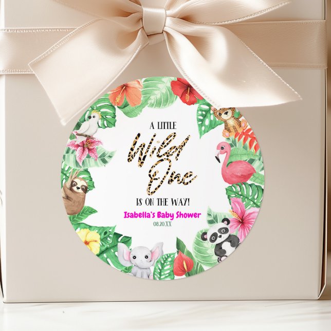 Adesivo Um Pequeno Chá de fraldas Tropical Animal (Criador carregado)