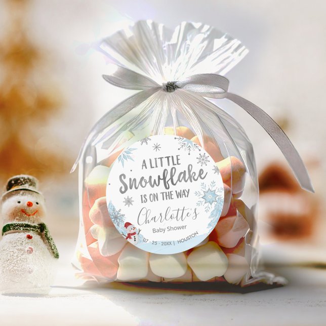 Adesivo Um pequeno floco de neve Chá de fraldas azul (Criador carregado)