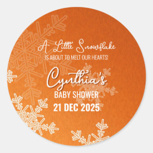 Adesivo Um Pequeno Floco de Neve Padrão Laranja Minimalist