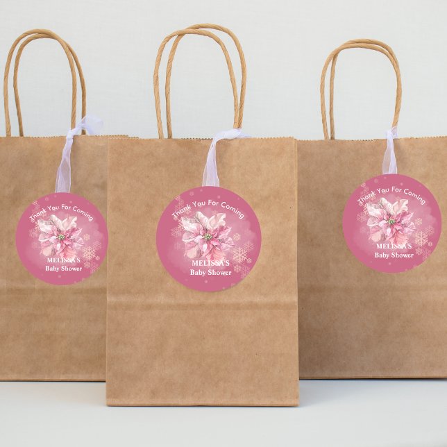 Adesivo Um Pequeno Floco de Neve Rosa Poinsettia Rosa obri (Criador carregado)