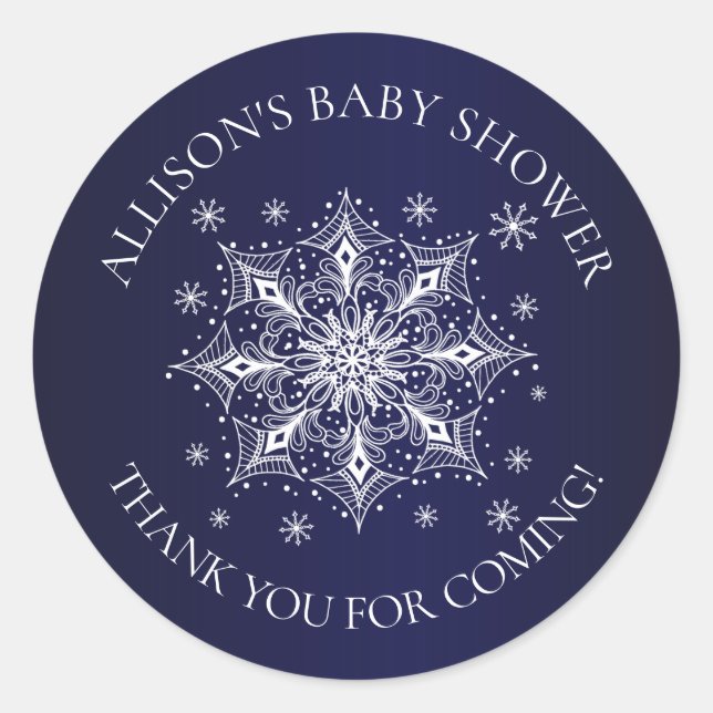 Adesivo Um Pequeno Floco De Neve Winter Baby Obrigado Chá (Frente)