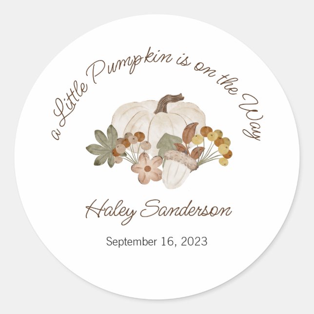 Adesivo Um Pequeno Pumpkin está no caminho Rótulos, Pinhei (Frente)