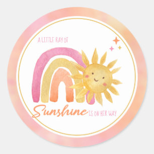 Adesivo Um Pequeno Raio de Sol Menina Chuvada de Bebê Clás