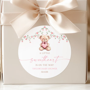 Adesivo Um Pequeno Ursinho Rosa de Estimação Baby Shower