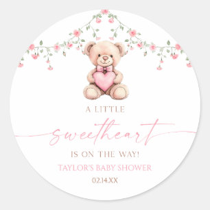 Adesivo Um Pequeno Ursinho Rosa de Estimação Baby Shower