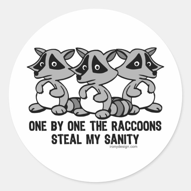 Adesivo Um Por Um, O Design De Raccoons (Frente)