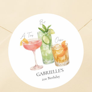 Adesivo Um Pouco Mais Velha Martini Feliz 21º Aniversário