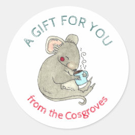 Adesivo Um presente para o seu rato com chocolate quente