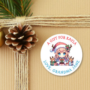 Adesivo Um Presente para Você Tag de Presente de Natal P
