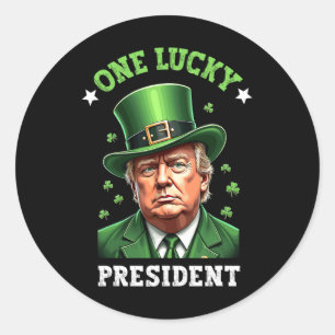 Adesivo Um Presidente Feliz, Funny Patty's Day Trump