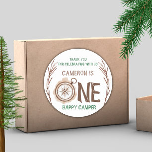 Adesivo Um primeiro aniversario Feliz Da Floresta