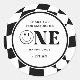 Adesivo Um primeiro aniversario Feliz, Rapaz, Obrigado