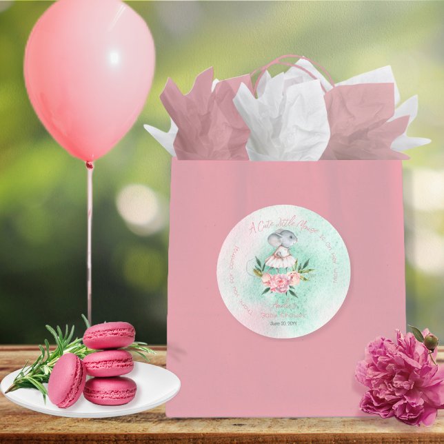 Adesivo Um Rato Bonito Está A Caminho De Chá de fraldas (Criador carregado)