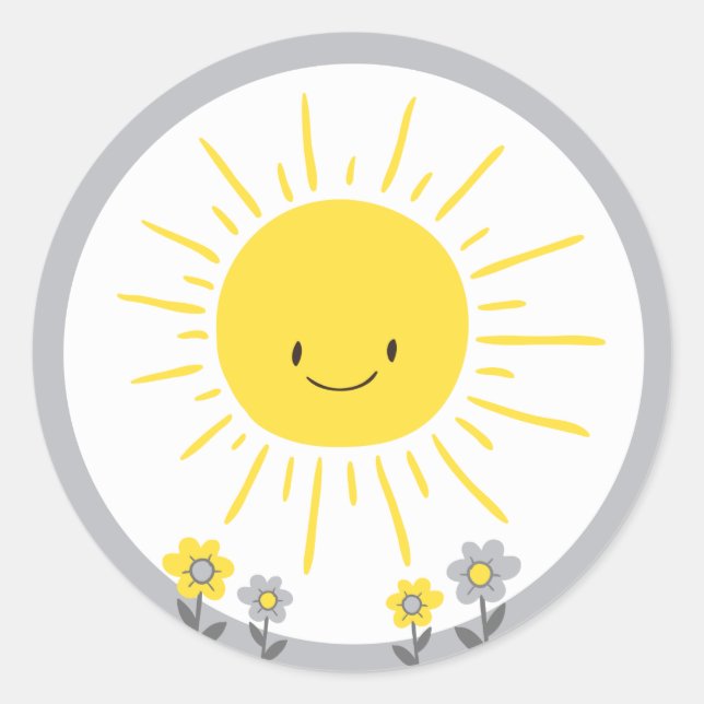 Adesivo Um Ray de Envelope Sunshine Seal Pequeno Sol (Frente)