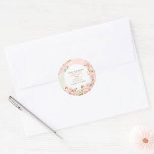 Adesivo Um Romance no Jardim: Casamento em Aquarela Rosa e