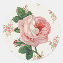 Adesivo Um Rosa para um Padrão Floral Rosa Vintage Rosa