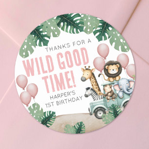 Adesivo Um Safári de Primeiro Aniversário Selvagem