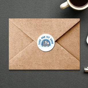 Adesivo Um selo e um pinguim "Save Our Icy World"