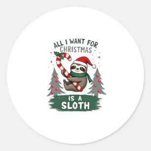 Adesivo Um Sloth Para O Natal. Bonita, Lã de Natal Com