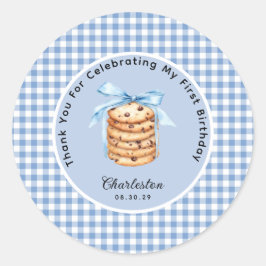 Adesivo Um Smart Cookie Boys Primeiro Aniversário Obrigado