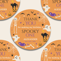Um Spooky Halloween 1º Aniversário Obrigado Laranj