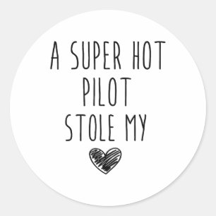 Adesivo Um Super Hot Pilot Roubou Meu Coração _1