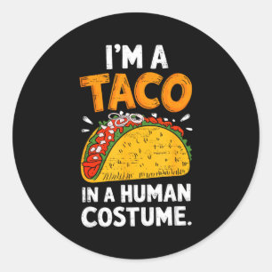 Adesivo Um taco com fantasia de humano halloween cinco de